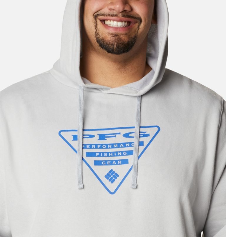 Men's Columbia PFG Triangle II Hoodie White | Plus Size CA-M8C13